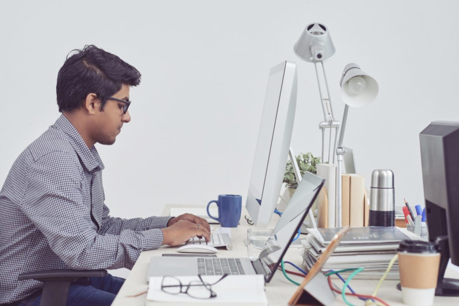 Students working on smart contract development